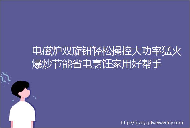 电磁炉双旋钮轻松操控大功率猛火爆炒节能省电烹饪家用好帮手